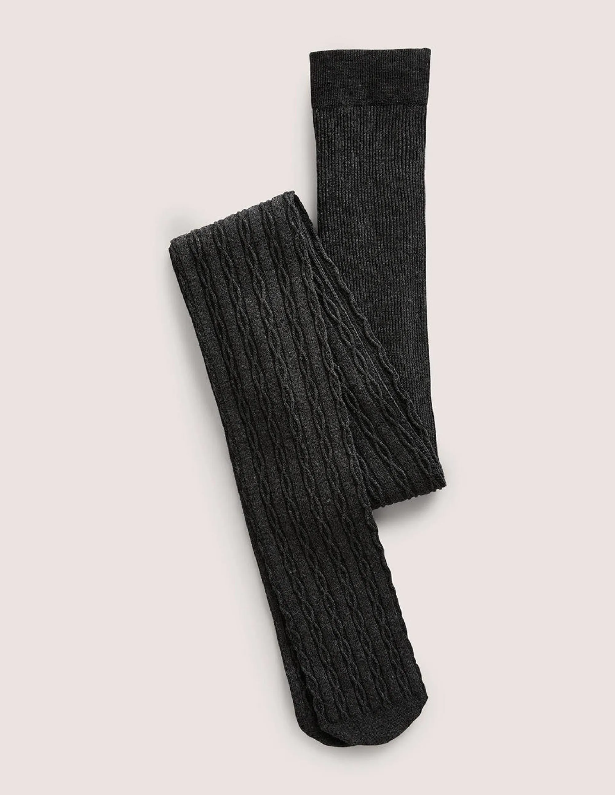 Cable Knit Stockings-Grey