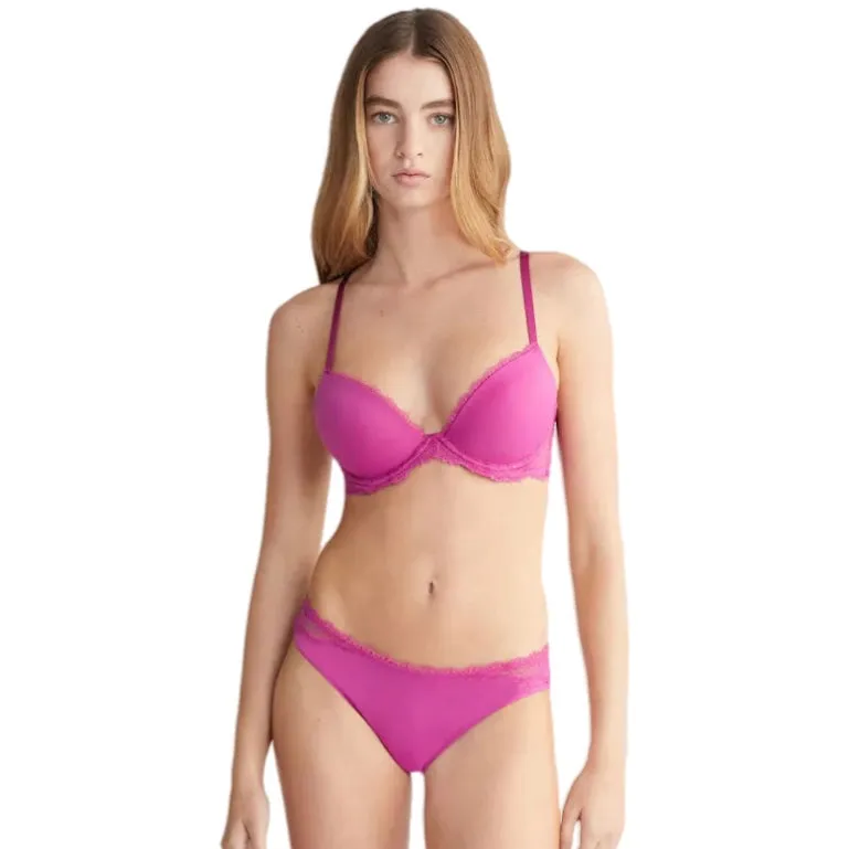Calvin Klein Seductive Comfort Lotus Floral Lift Demi Bra Wild Aster