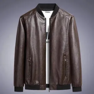 Classic Slim Fit Men Leather Jacket