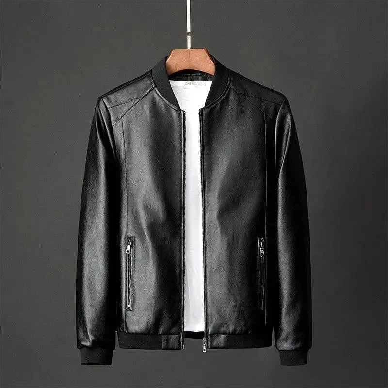 Classic Slim Fit Men Leather Jacket