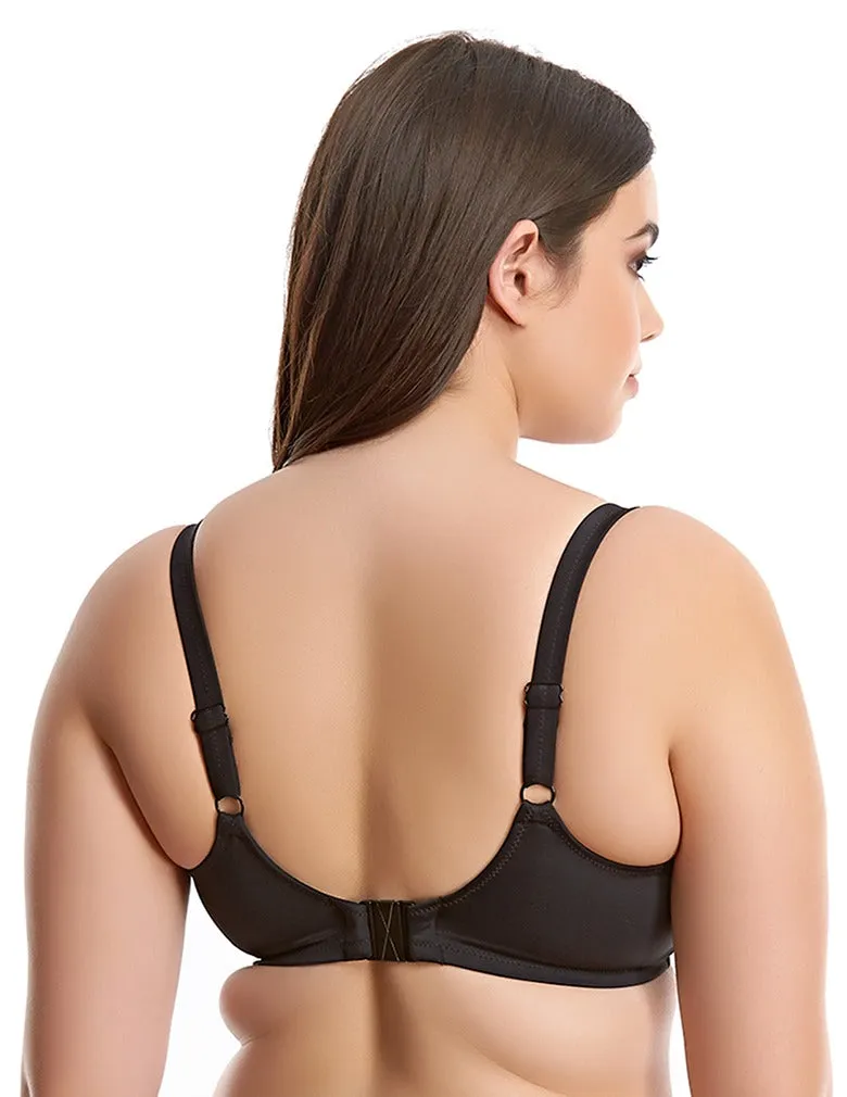 Elomi Cubana Black ES7092 Underwire Gathered Plunge Bikini Top