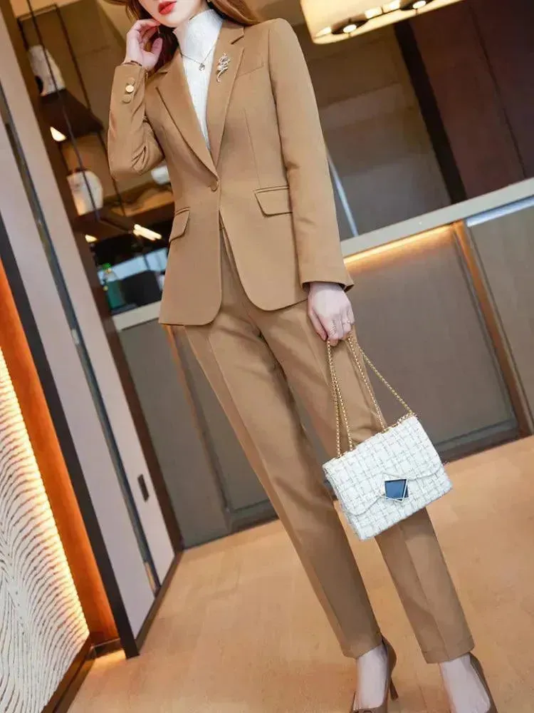 Formal 1-Button Women's Pantsuit