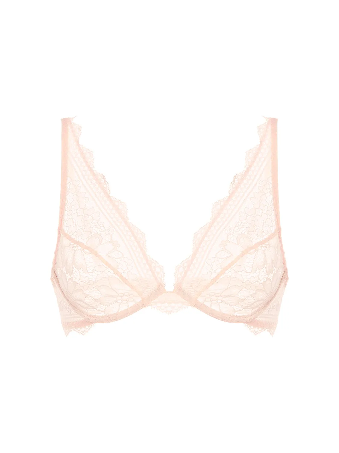 Freesia Sheer Underwire Triangle - Petal Powder