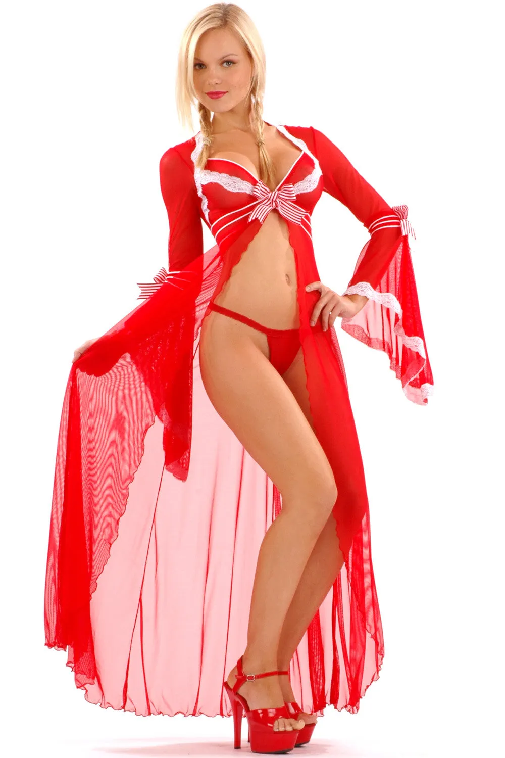 Gigi Peppermint Long Robe