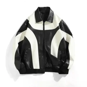 Hip Hop Men's Faux Leather Bomber Jacket