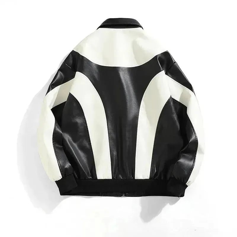 Hip Hop Men's Faux Leather Bomber Jacket