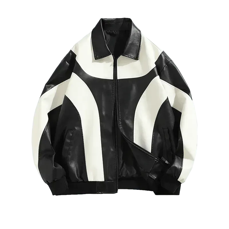 Hip Hop Men's Faux Leather Bomber Jacket