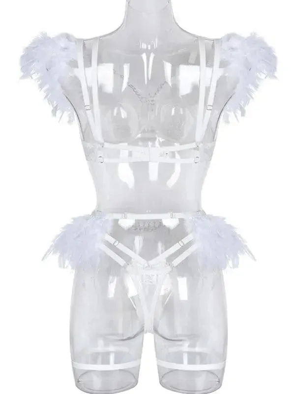 Lace Feather Lingerie Set