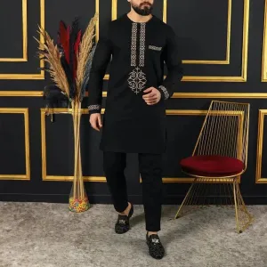 Men Bold Ethnic Cotton Two-Piece Set