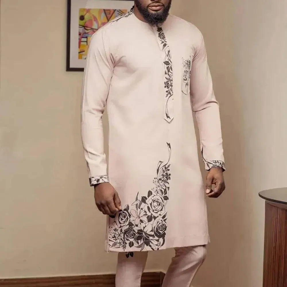 Men Bold Floral Cotton Formal Set