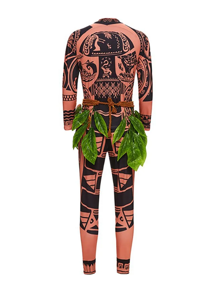 Men's Polynesian Tattoo Costume