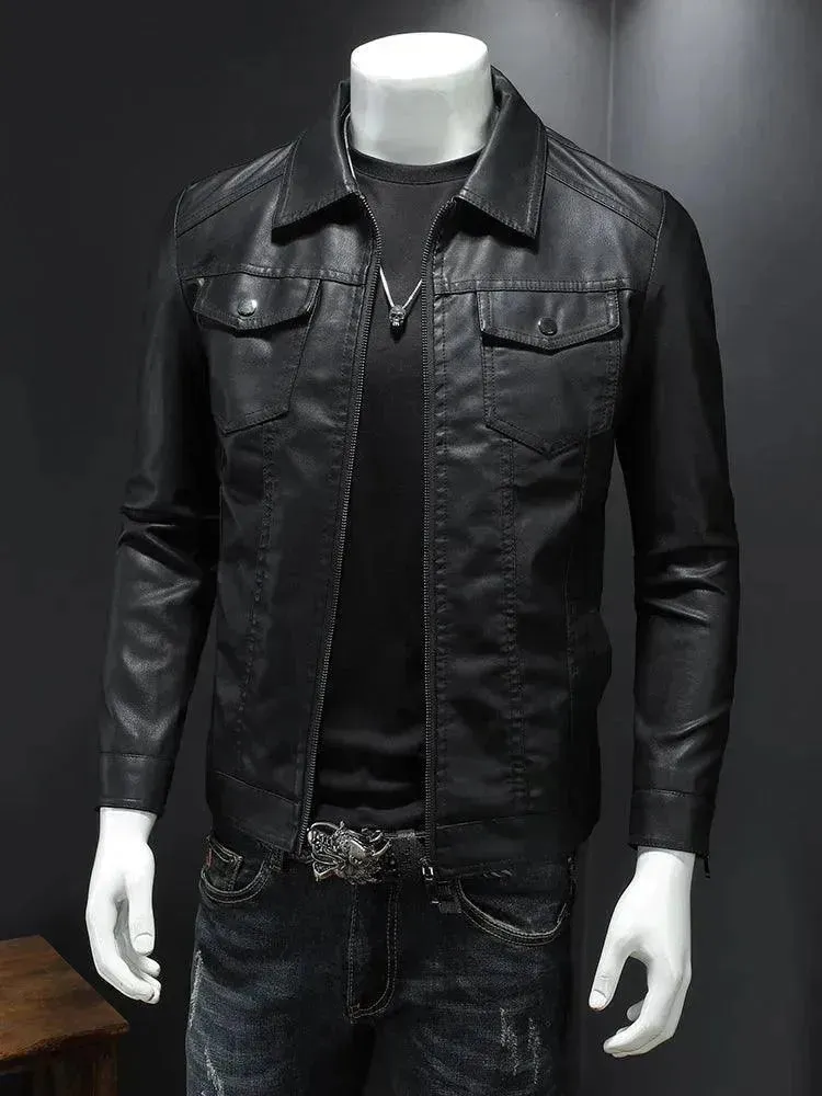 Men's Slim Fit Faux Leather Jackets