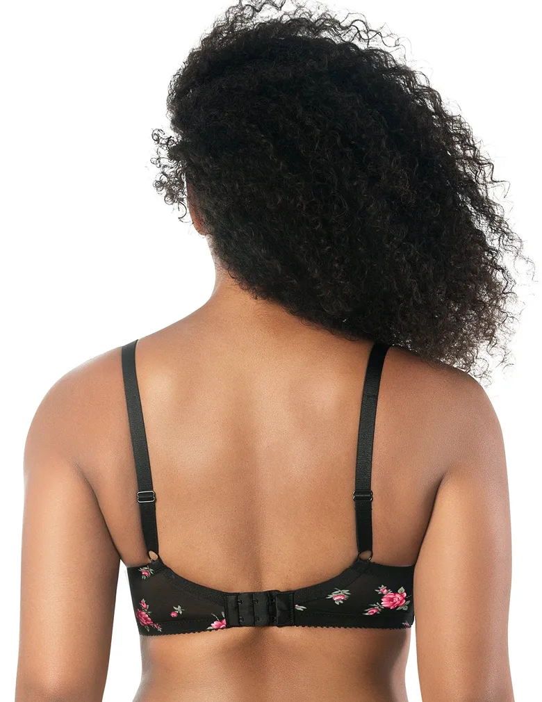 Parfait Casey 2801 Black Floral Print Plunge Molded Bra