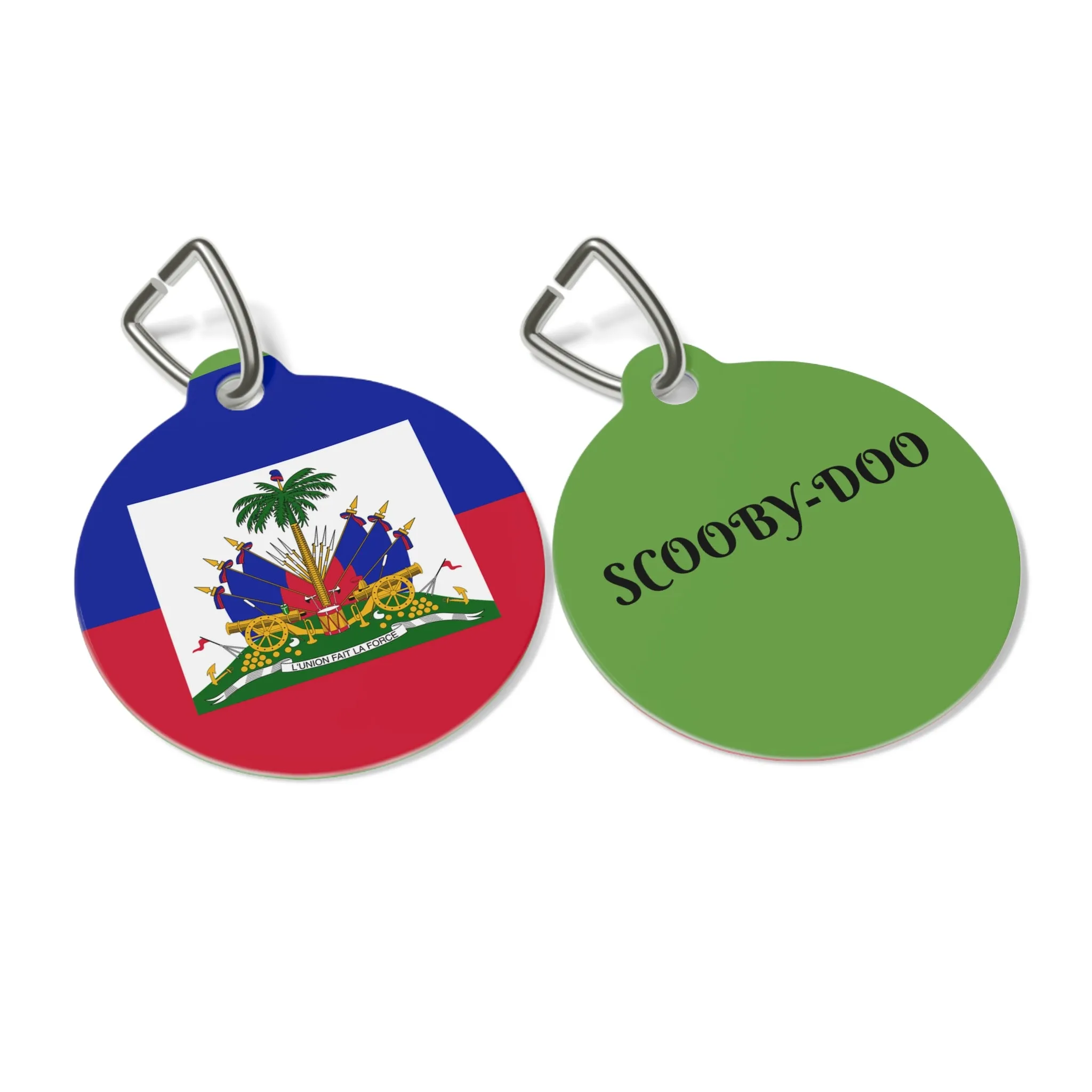 Personalized Pet Tag - Scooby-Doo & Haitian Flag Design