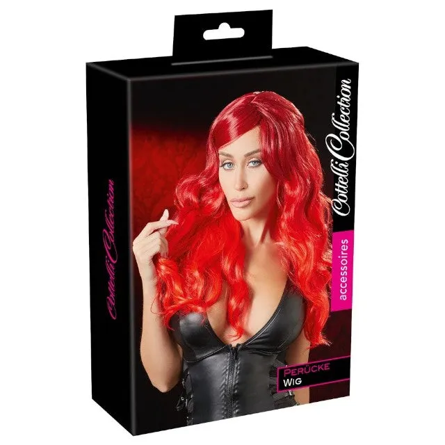 Perucă sexy COTTELLI Accessoires. pentru jocuri erotice și costume roleplay. cu păr lung și ondulat. culoarea roșcat intens