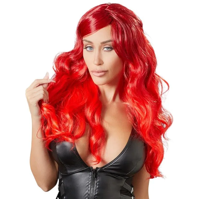 Perucă sexy COTTELLI Accessoires. pentru jocuri erotice și costume roleplay. cu păr lung și ondulat. culoarea roșcat intens