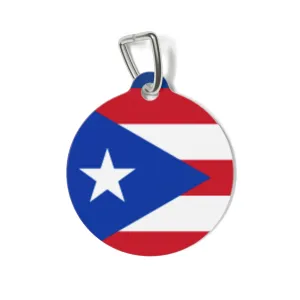 Puerto Rican Flag Pet Tag with Custom Name