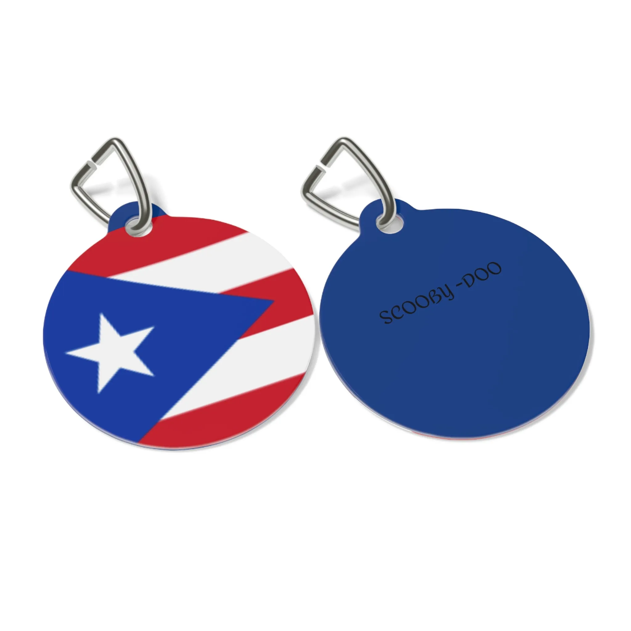Puerto Rican Flag Pet Tag with Custom Name
