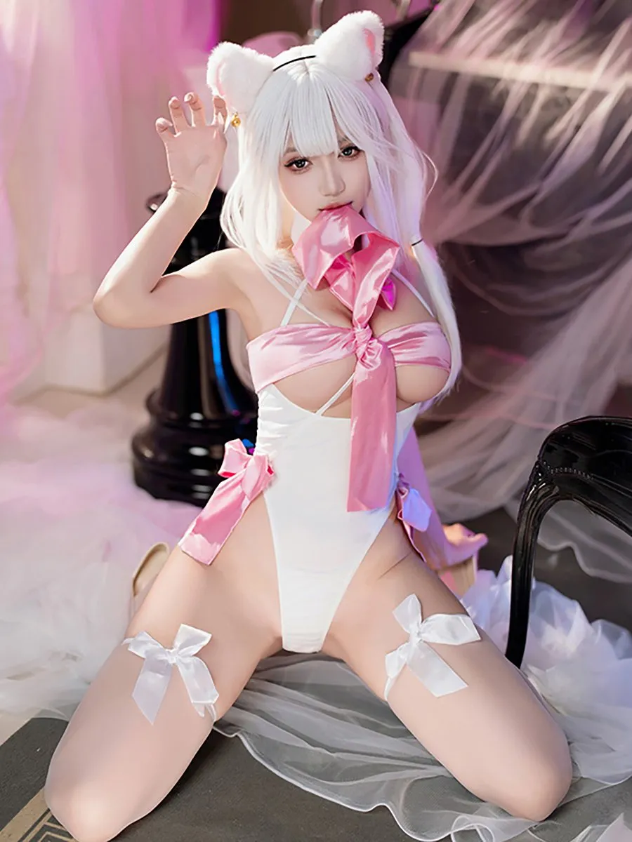 Ribbon Bow Cupless Teddy Lingerie