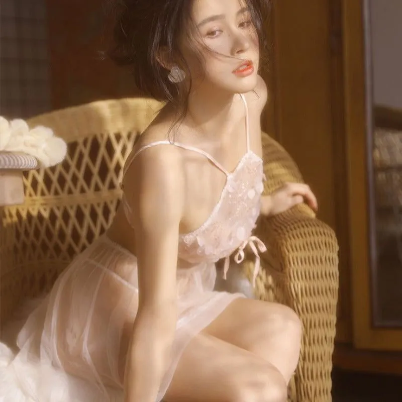 Romantic Petal Like Night Lingerie
