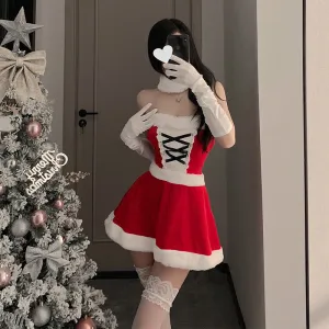 SD-6217 Christmas cute plush sexy suspenders sexy lingerie slim fit female uniform suit