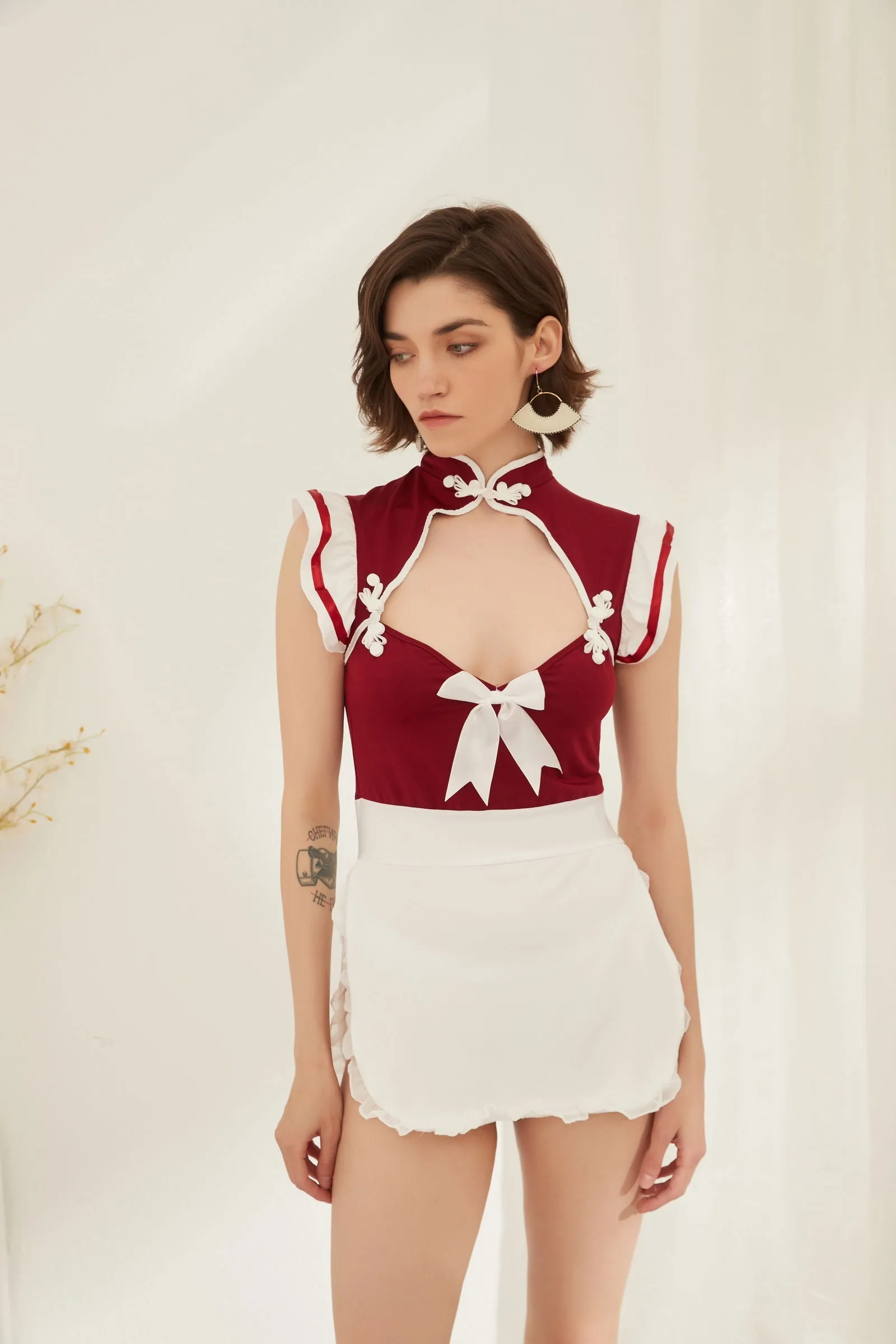 Sexy High Side Slit Maid Lingerie