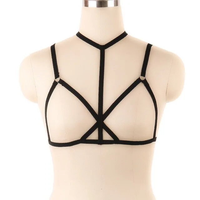 Sexy Lingerie Bra Bandage Open Cup Bra Bust Chest Line Plus Size Lingerie Erotic Underwear Porn costumes feminine wire cage