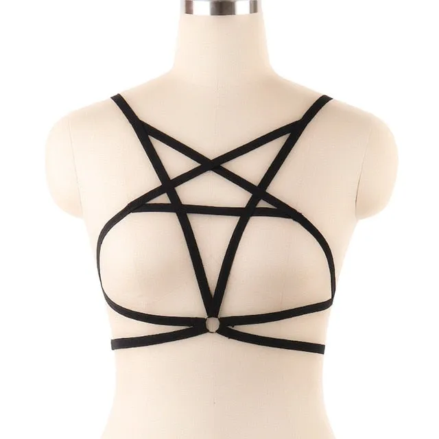 Sexy Lingerie Bra Bandage Open Cup Bra Bust Chest Line Plus Size Lingerie Erotic Underwear Porn costumes feminine wire cage