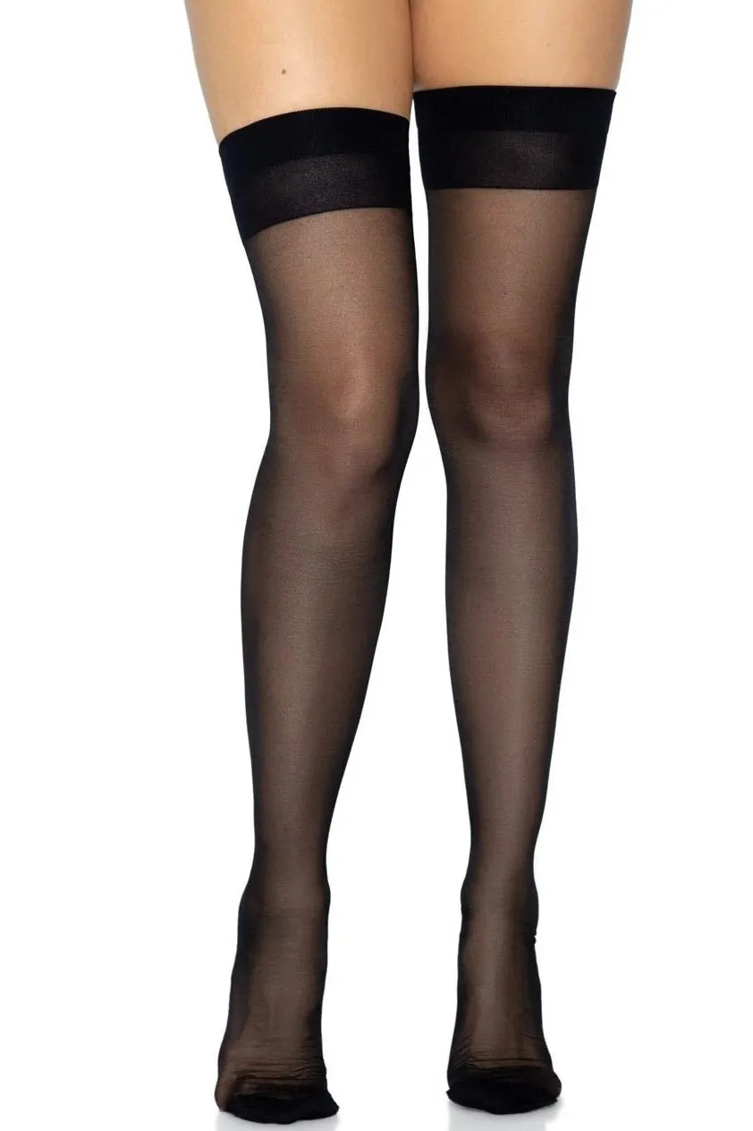 Sheer Cuban Heel Seamed Stockings