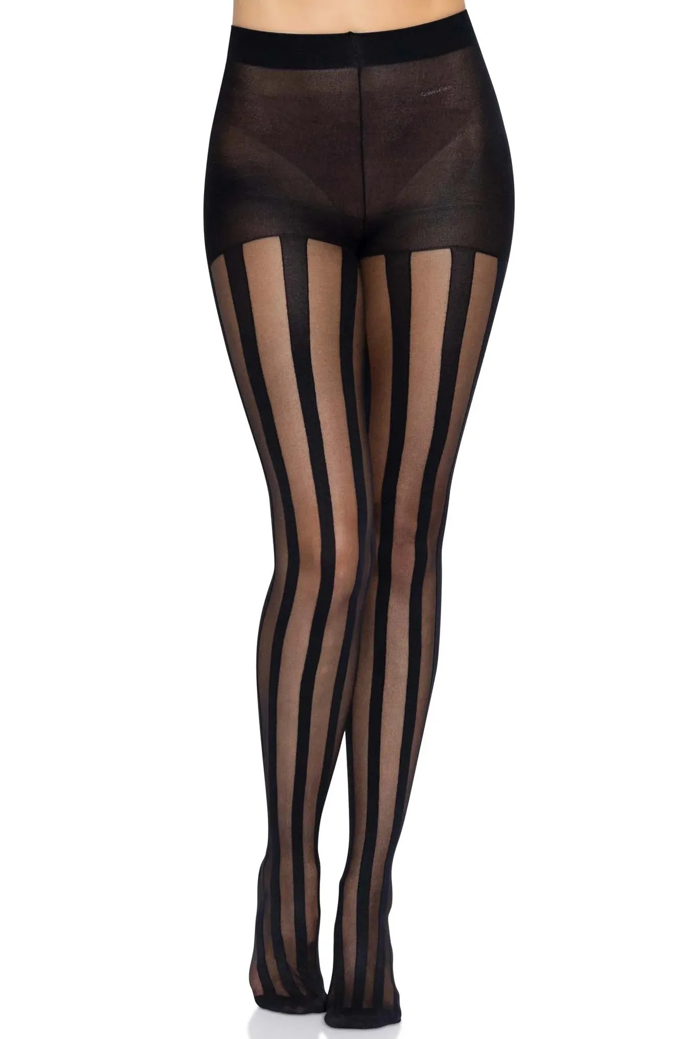 Sheer Vertical Stripe Pantyhose