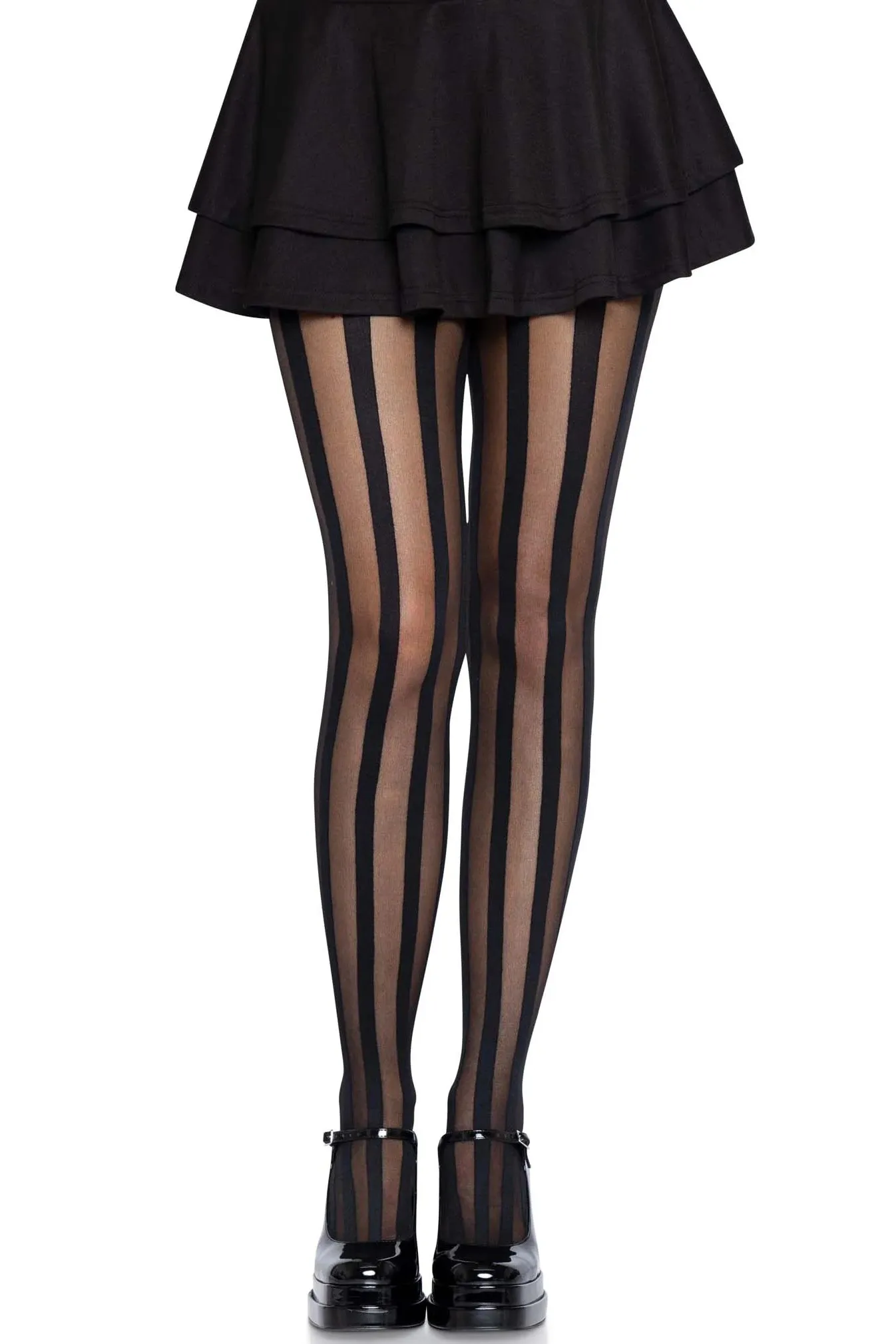 Sheer Vertical Stripe Pantyhose