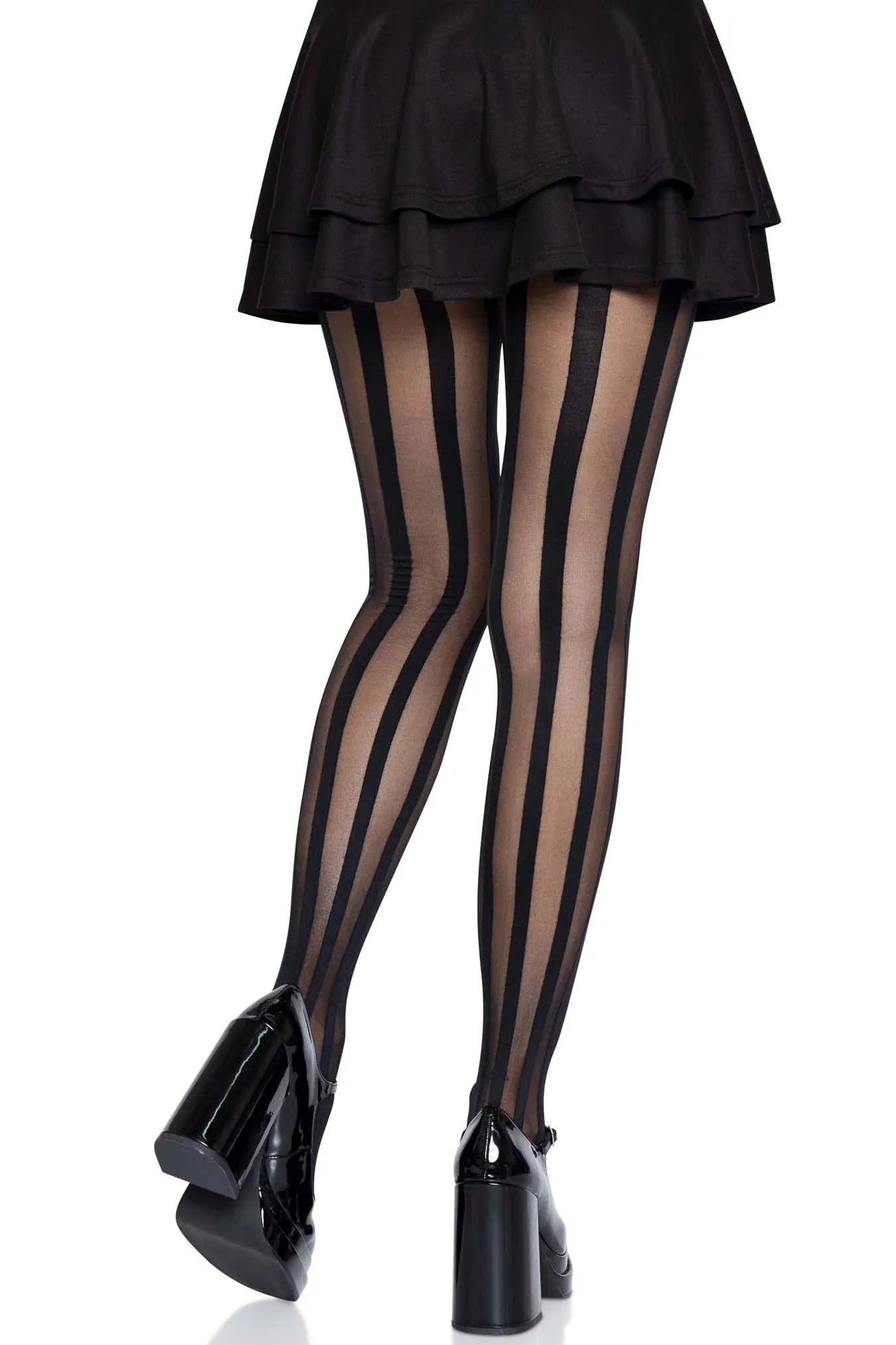 Sheer Vertical Stripe Pantyhose