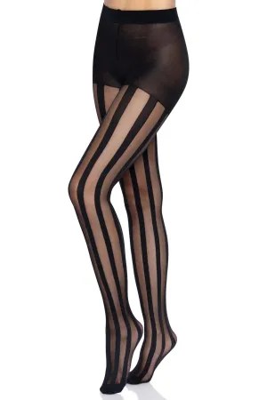 Sheer Vertical Stripe Pantyhose