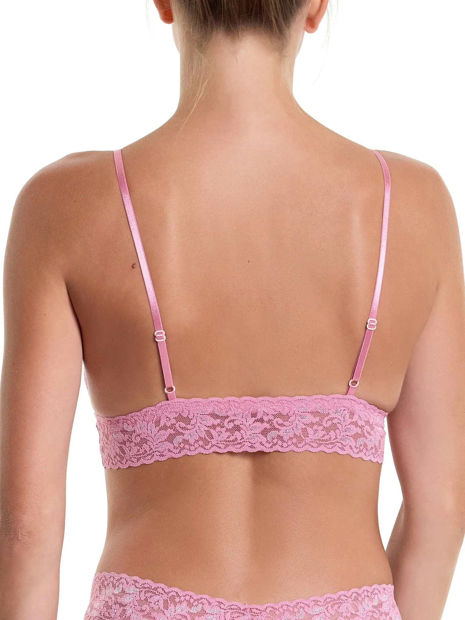 Signature Lace Padded Triangle Bralette Tea Cake Pink Sale