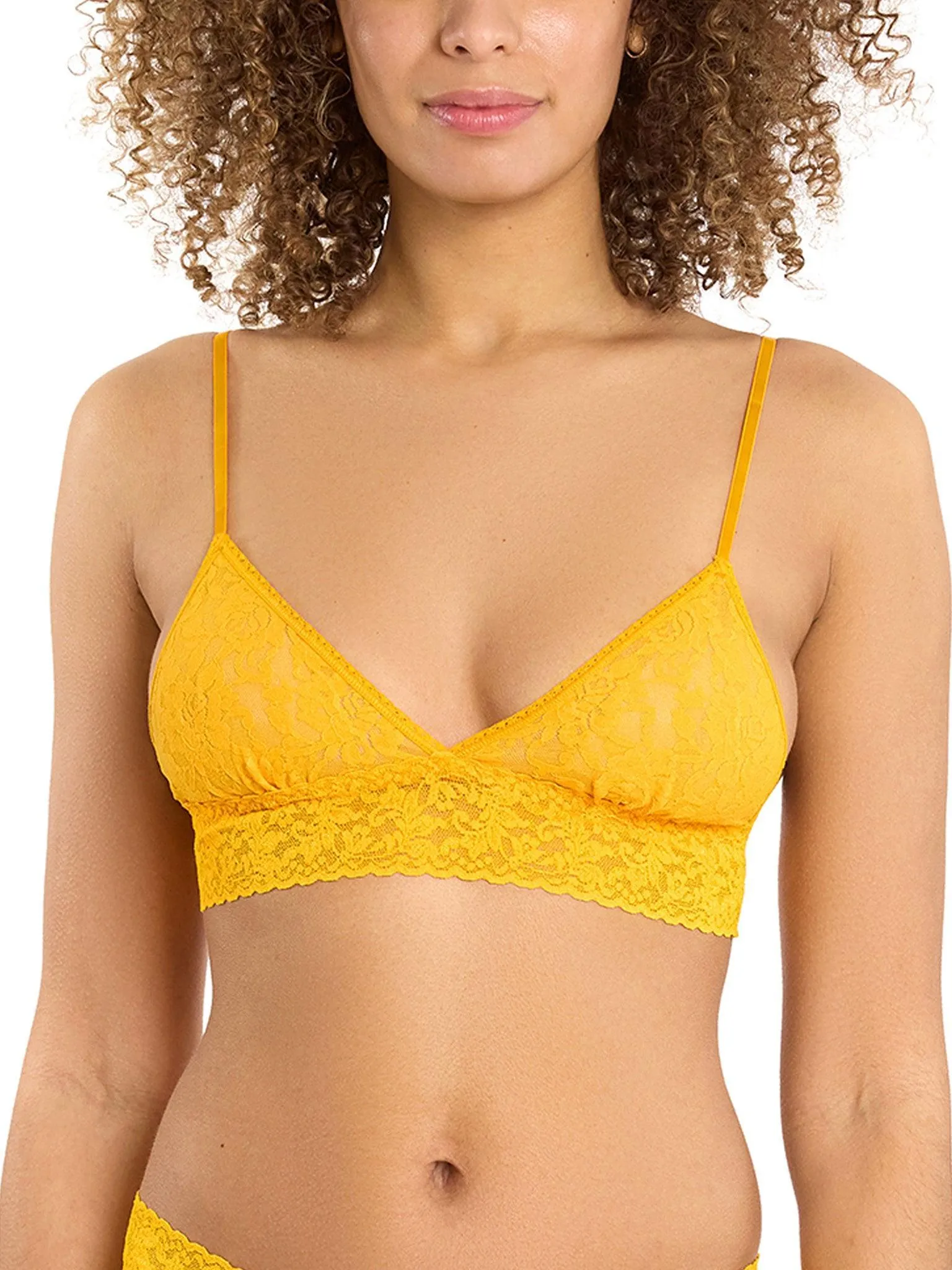 Signature Lace Padded Triangle Bralette Tuscan Sun Orange