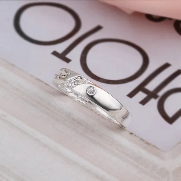 silver ringsilver plated jewelry ring Zircon Crystal Elegant Rings 255 ELY