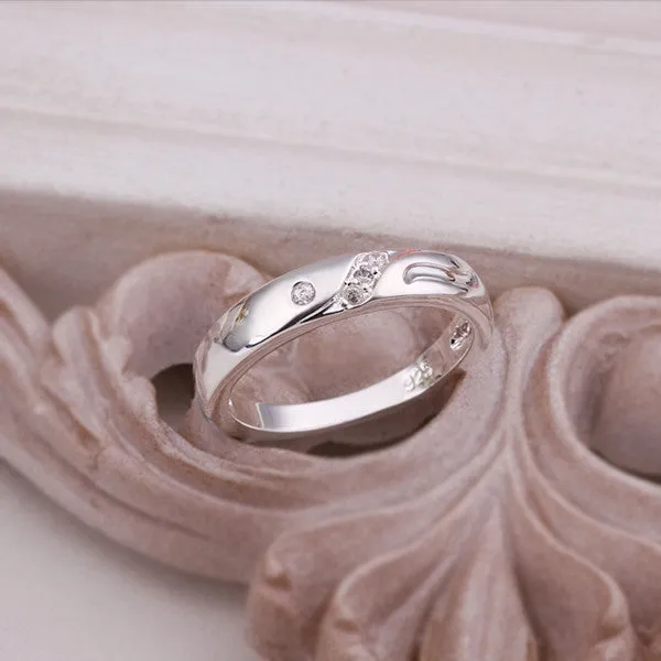 silver ringsilver plated jewelry ring Zircon Crystal Elegant Rings 255 ELY
