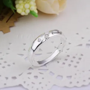 silver ringsilver plated jewelry ring Zircon Crystal Elegant Rings 255 ELY