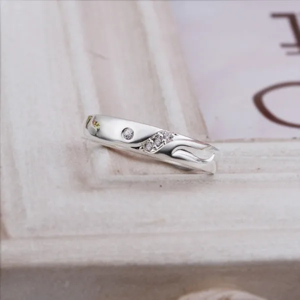 silver ringsilver plated jewelry ring Zircon Crystal Elegant Rings 255 ELY