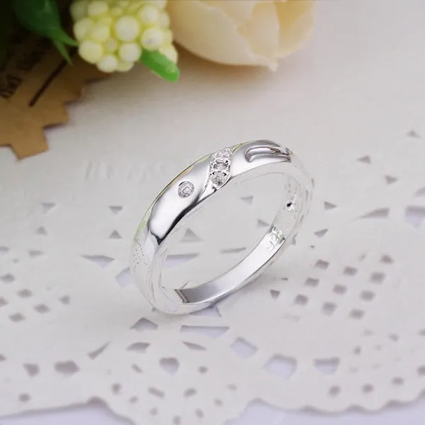 silver ringsilver plated jewelry ring Zircon Crystal Elegant Rings 255 ELY