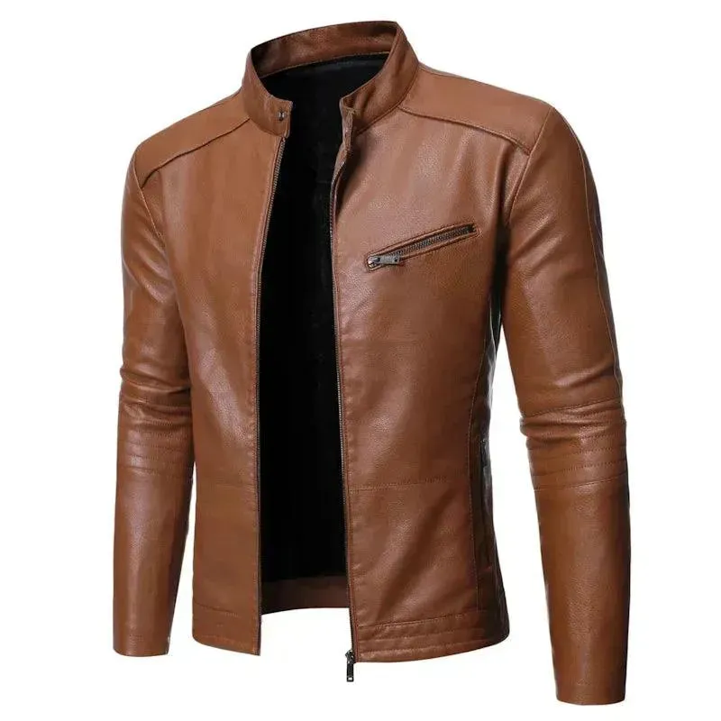 Slim Fit Motorcycle Jacket for Men