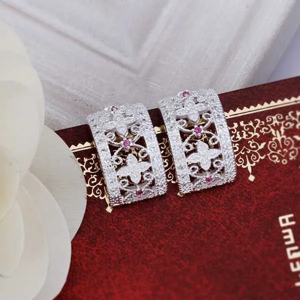 style silver earring Cute Inlaid Stone stud orecchini jewellery 188 ELY