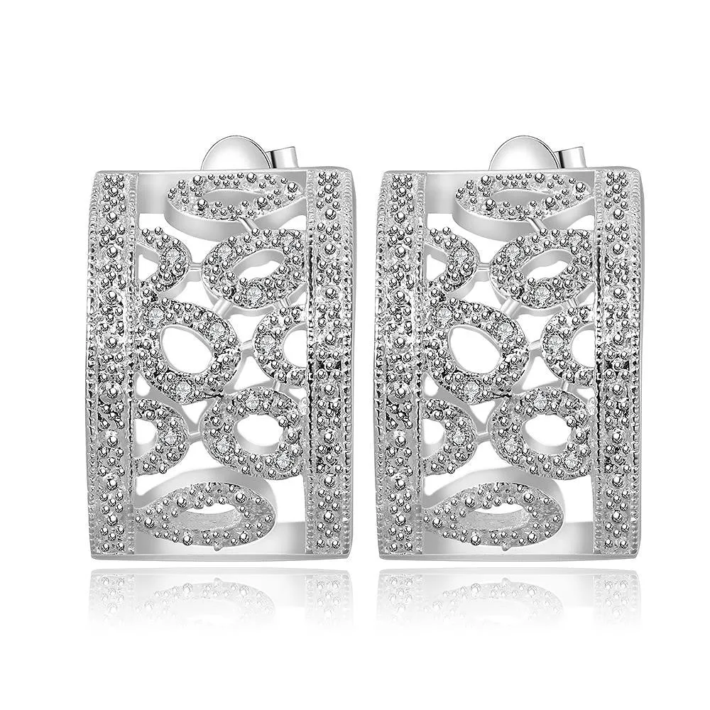 style silver earring Cute Inlaid Stone stud orecchini jewellery 188 ELY