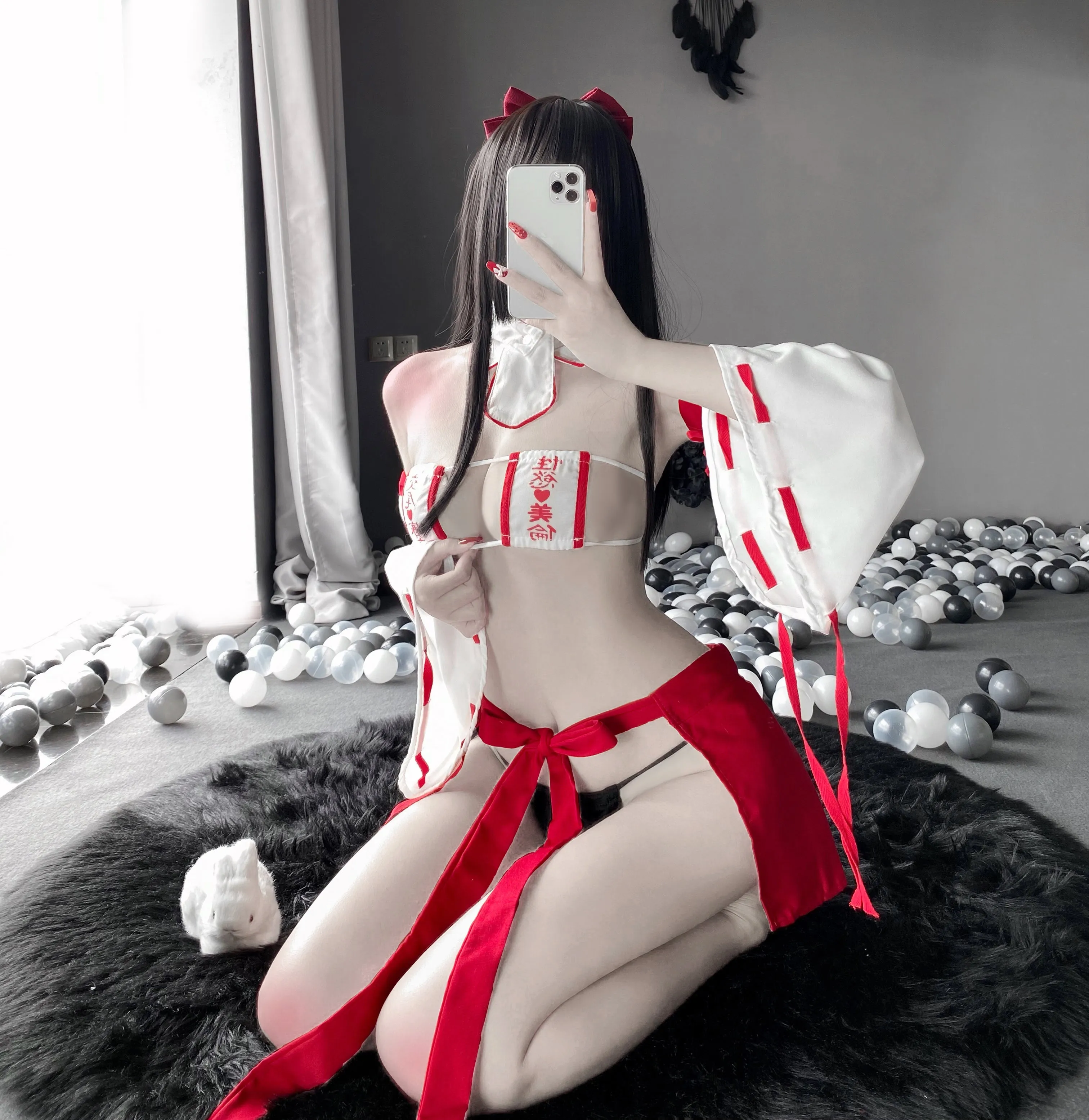 T-267 Cute witch sexy underwear three-point strap skirt maid French maid dress