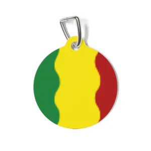 Vibrant Flag Pet Tag - Colorful Personalized Dog ID Tag