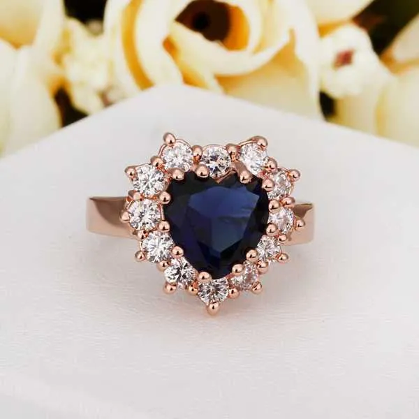Vintage Love acessorios para mulher ring blue and heart anel feminino collier plastron148 ELY