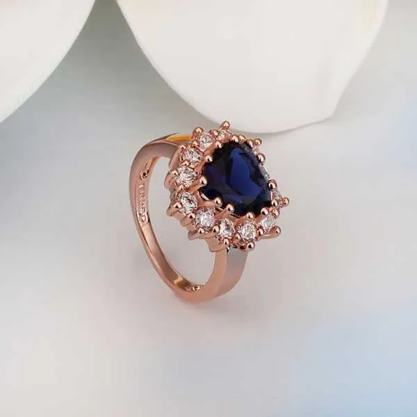 Vintage Love acessorios para mulher ring blue and heart anel feminino collier plastron148 ELY