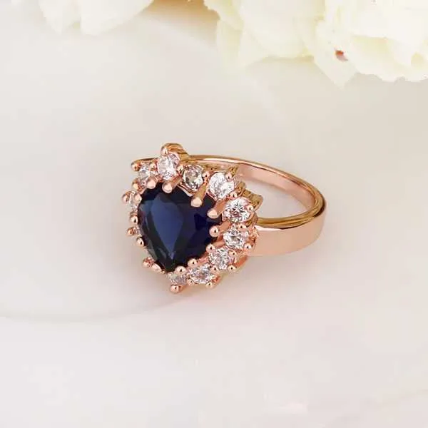 Vintage Love acessorios para mulher ring blue and heart anel feminino collier plastron148 ELY