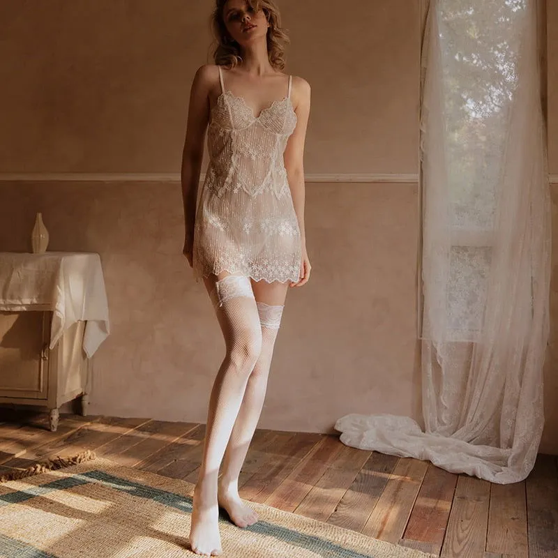 White Floral Summer Lingerie