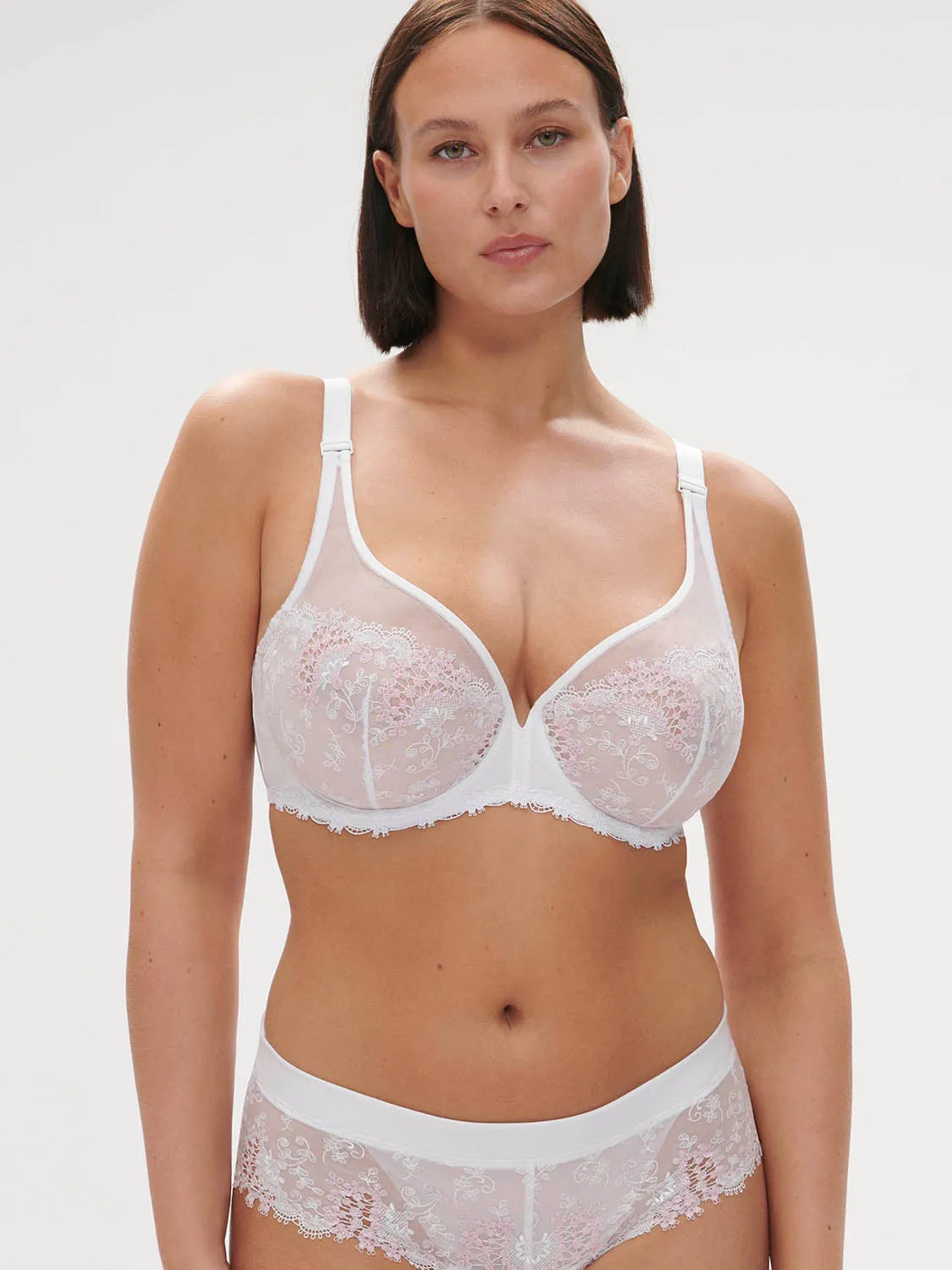 Wish Full Coverage Plunge - Crystal White